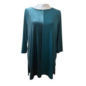 Alfani Teal Velvet Tunic Medium